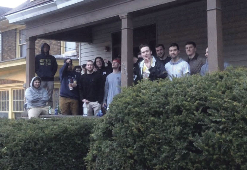 Screenshot of the video taken of the group yelling at those leaving the DA building.